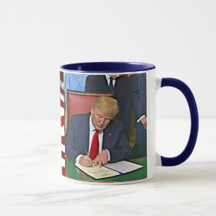 President Donald Trump Signing Papers Coffee Mug