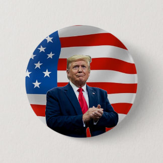 President Donald Trump USA Flag Election Button 