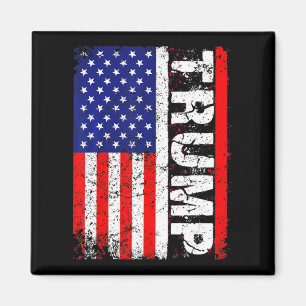 PRESIDENT Donald Trump Vintage USA Flag Magnet