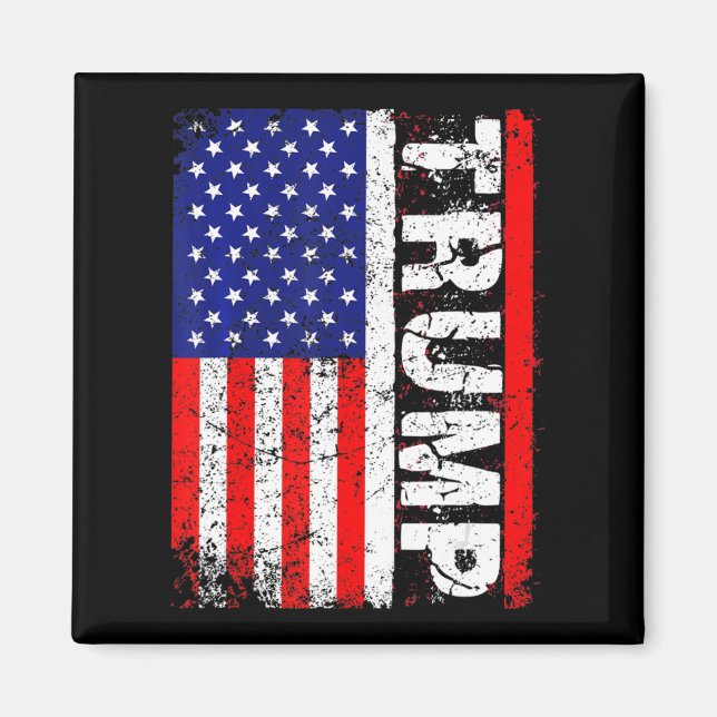 PRESIDENT Donald Trump  Vintage USA Flag Magnet (Front)