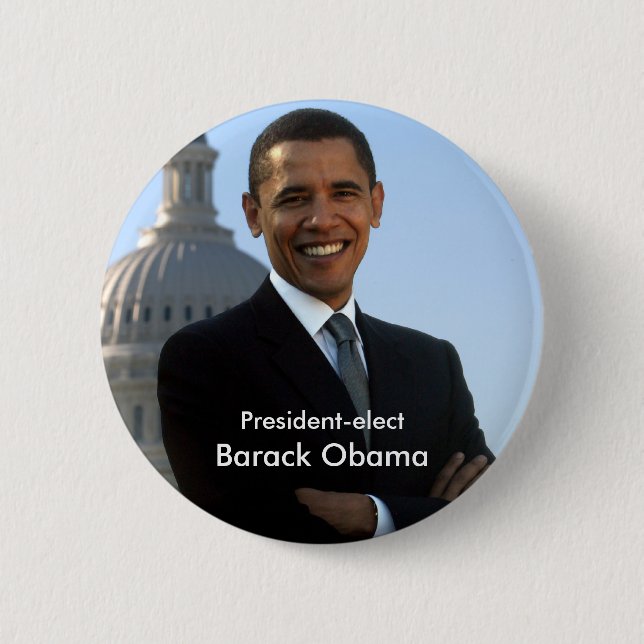 President Elect - Barack Obama Buton 6 Cm Round Badge (Front)