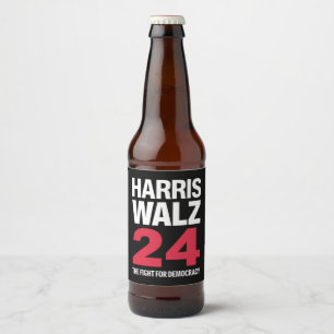 President Elect Kamala Harris & Tim Walz 2024 Beer Bottle Label