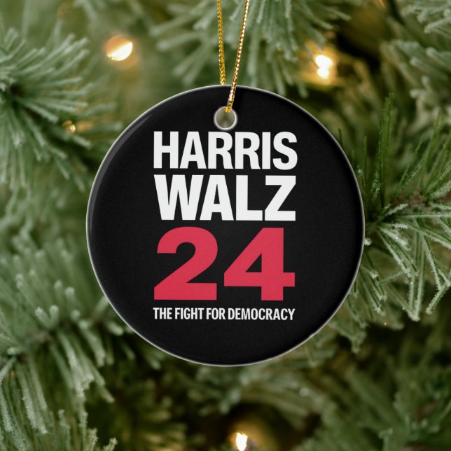 President Elect Kamala Harris & Tim Walz 2024  Ceramic Tree Decoration (Tree)