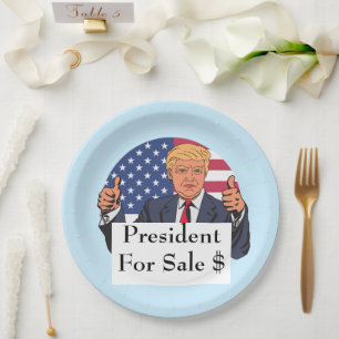 President For Sale Paper Plate