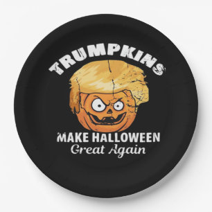 President Funny Trumpkins Halloween Paper Plate