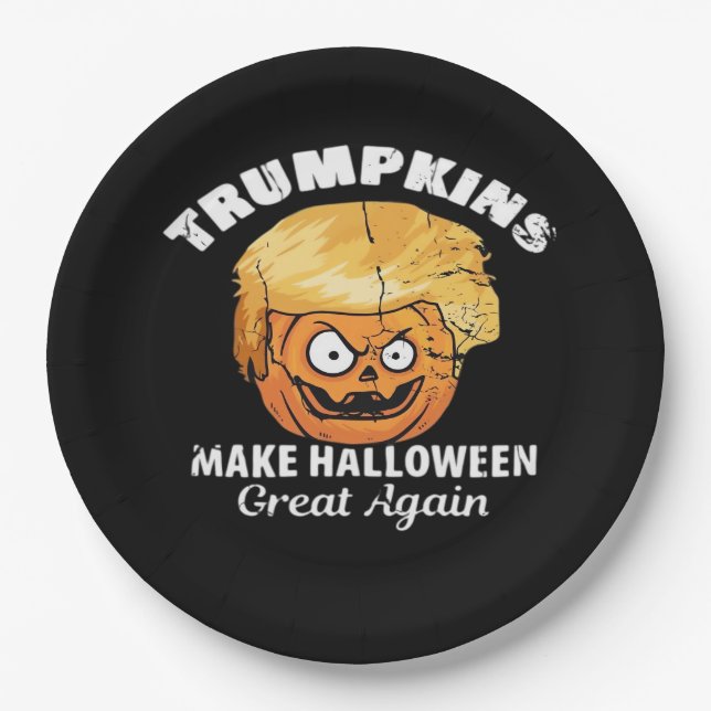 President Funny Trumpkins Halloween Paper Plate (Front)