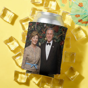 President George Bush, Laura Christmas White House Can Cooler