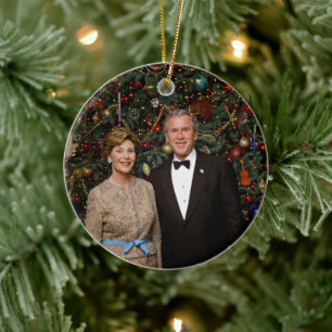 President George Bush, Laura Christmas White House Ceramic Tree Decoration