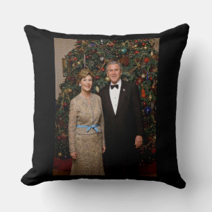 President George Bush, Laura Christmas White House Cushion