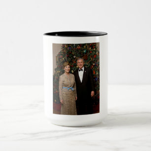 President George Bush, Laura Christmas White House Mug