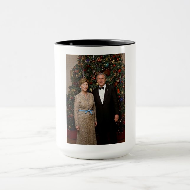 President George Bush, Laura Christmas White House Mug (Center)