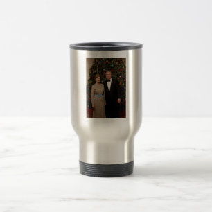 President George Bush, Laura Christmas White House Travel Mug
