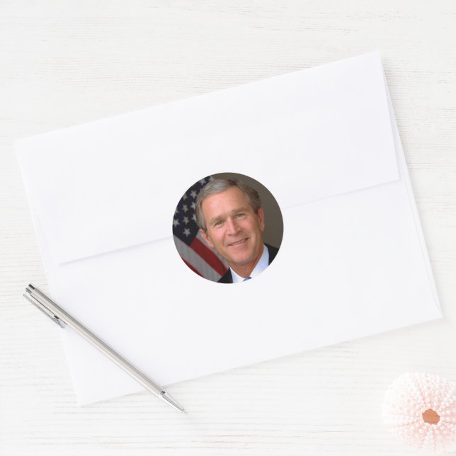 President George W Bush Official Portrait Classic Round Sticker (Envelope)