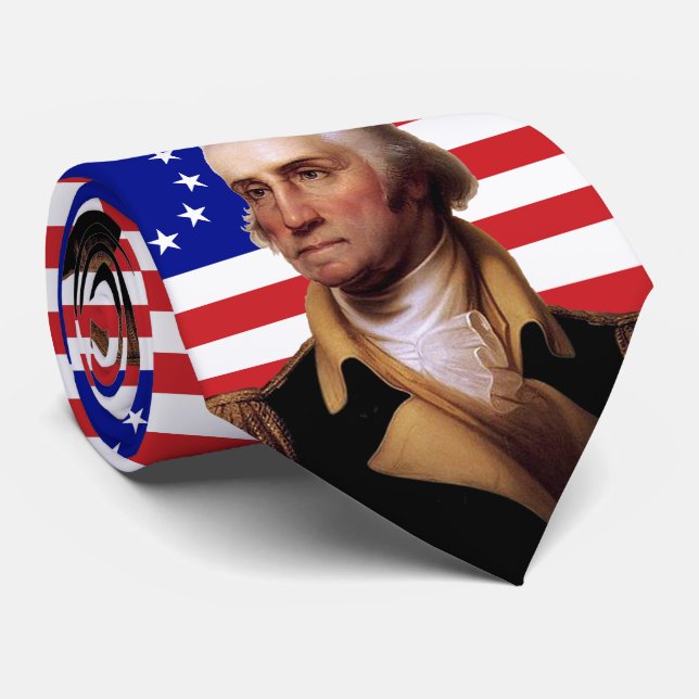 President George Washington & Betsy Ross Flag Tie (Rolled)