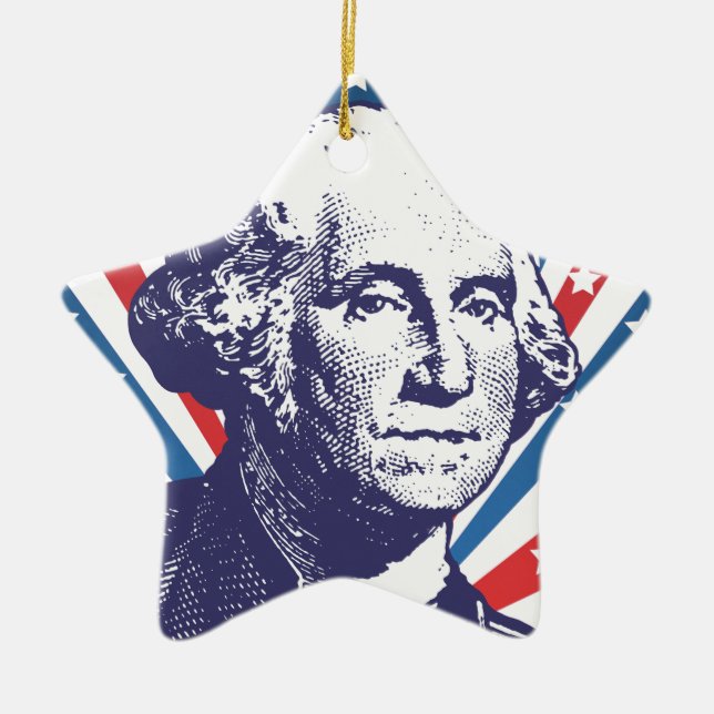 president George Washington Ceramic Tree Decoration (Front)