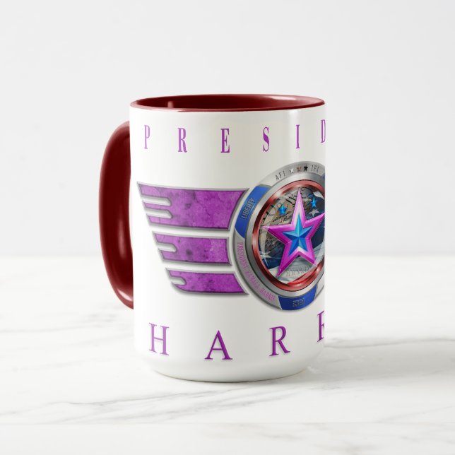 President Harris-Walz Pink Wing Medallion Mug (Front Left)