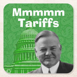 President Herbert Hoover Tariffs Square Paper Coaster