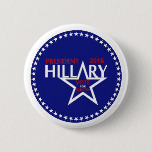 President Hillary Clinton 6 Cm Round Badge