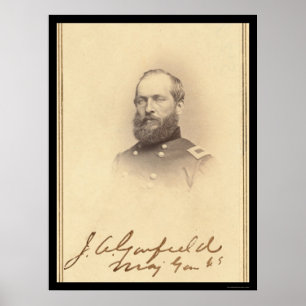 President James Garfield Signed Card 1861 Poster