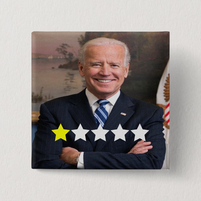 President Joe Biden Approval Rating 15 Cm Square Badge (Front)