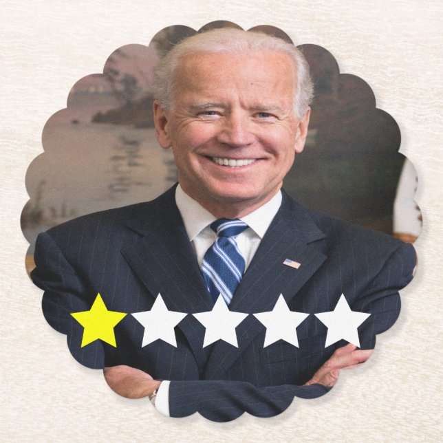 President Joe Biden Approval Rating Paper Coaster (Front)