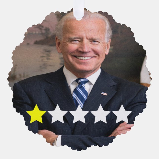 President Joe Biden Approval Rating Tree Decoration Card (Front)