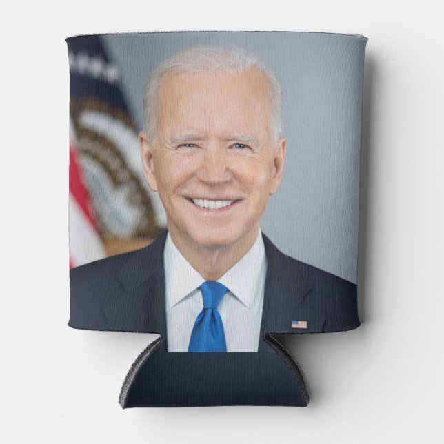 President Joe Biden White House Portrait   Bottle  Can Cooler (Front)