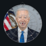 President Joe Biden White House Portrait   Dartboard<br><div class="desc">The photograph captures a moment in time during the Presidency Joe Biden the 46th President of the United States. Sunlight streams through a window, casting a warm glow on the figure of an Biden standing confidently in the centre of the frame. Standing tall with arms straight, a gesture that suggests...</div>