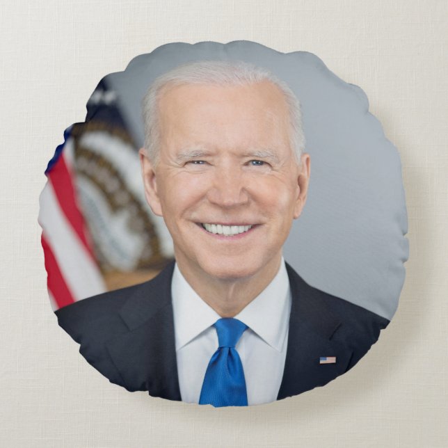 President Joe Biden White House Portrait   Round Cushion (Front)