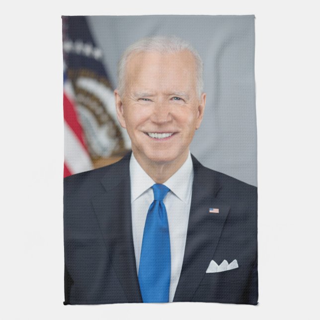 President Joe Biden White House Portrait   Tea Towel (Vertical)