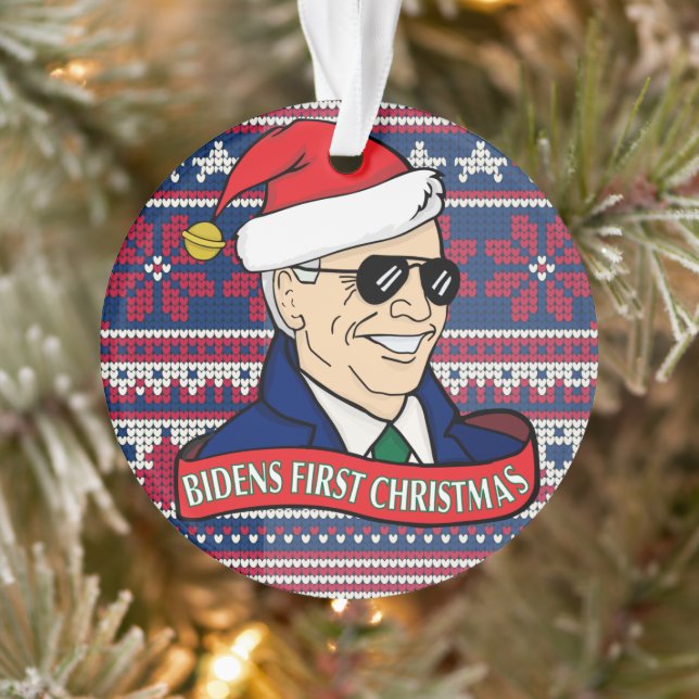 President Joe Bidens First Christmas Acrylic Ornament (Tree)