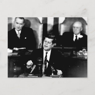 President John F. Kennedy Men to the Moon Speech Postcard