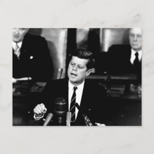 President John F Kennedy Men to the Moon Speech Postcard