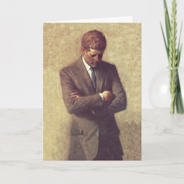 President John F Kennedy Official Portrait Holiday Card (Front)