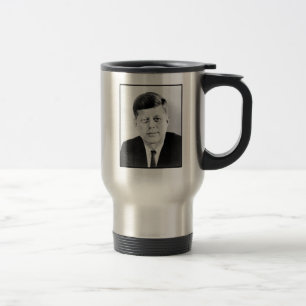 President John F Kennedy Portrait Travel Mug