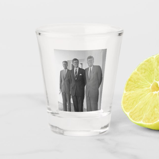 President John Kennedy & Brothers American Camelot Shot Glass (Front)