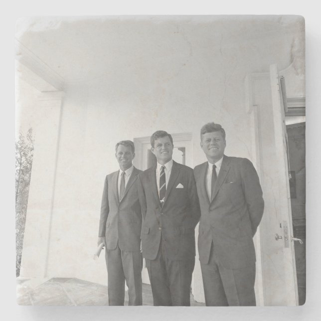 President John Kennedy & Brothers American Camelot Stone Coaster (Front)