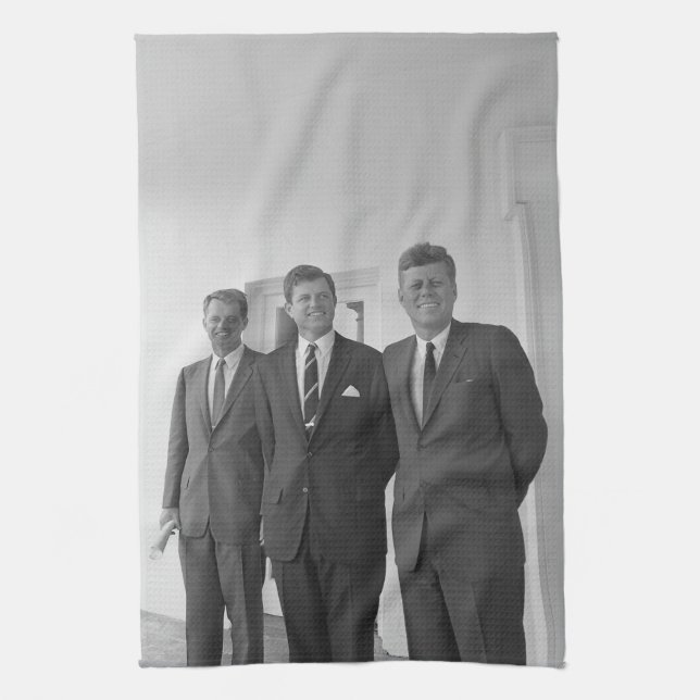 President John Kennedy & Brothers American Camelot Tea Towel (Vertical)