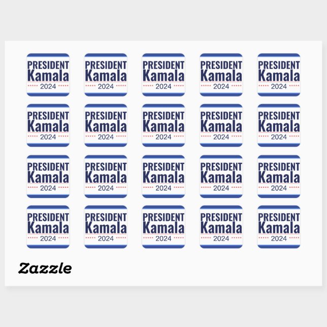 President Kamala 2024 Election Square Sticker (Sheet)