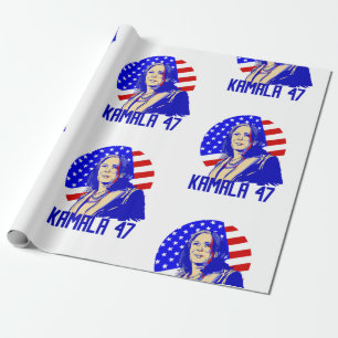 president kamala harris 47 wrapping paper