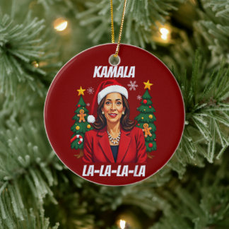 President Kamala Harris Christmas Ceramic Tree Decoration