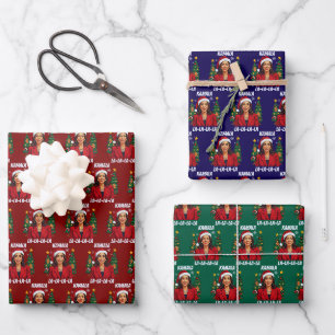 President Kamala Harris Christmas Wrapping Paper Sheet