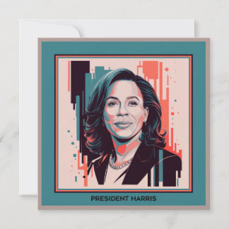 President Kamala Harris Modern Painting Card