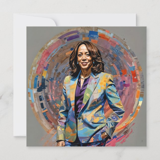President Kamala Harris Modern Painting Card (Front)