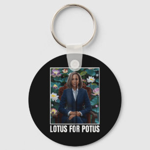 President Kamala Harris Portrait Lotus For Potus Z Key Ring