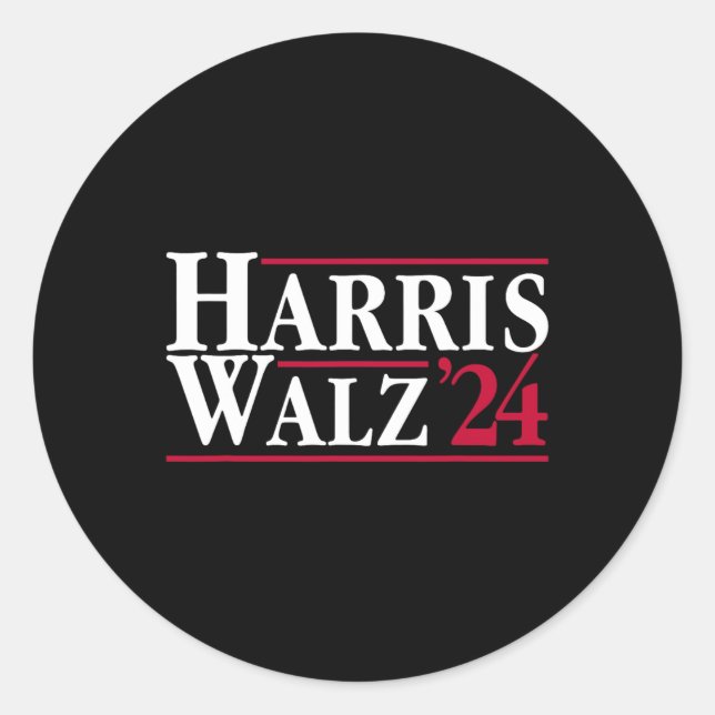 President Kamala Harris Tim Walz Vp Brat Cat Ladie Classic Round Sticker (Front)