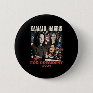 President Kamala Harris We're Not Going Back 2024 6 Cm Round Badge