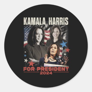 President Kamala Harris We're Not Going Back 2024 Classic Round Sticker