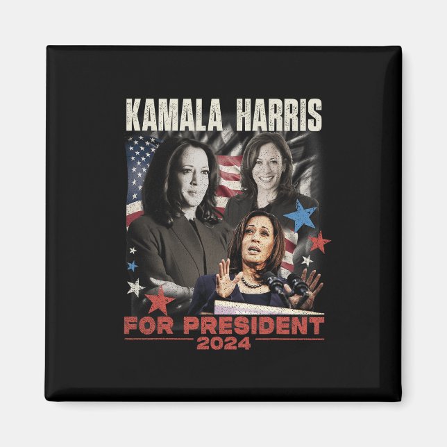 President Kamala Harris We're Not Going Back 2024  Magnet (Front)