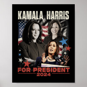 President Kamala Harris We're Not Going Back 2024  Poster